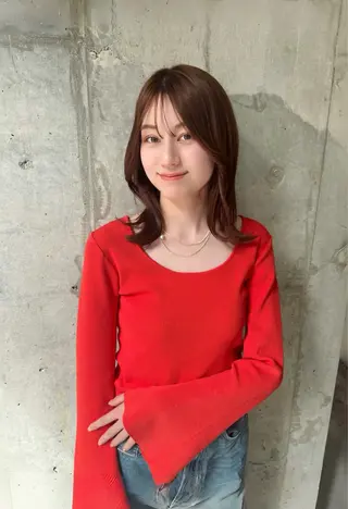 ミディアム 🫧ふじたまゆ🫧 レイヤーカット✂︎のヘアスタイル