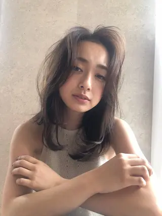 ミディアム カラー 髪質改善/艶髪特化 /柔らかさ/清水翔矢のヘアスタイル