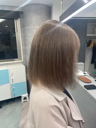 セミロング ♡似合わせハイトーン ♡maiのヘアスタイル