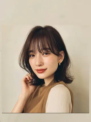 ミディアム うる艶ワンカラー/ 似合わせ　中野拓侍のヘアスタイル