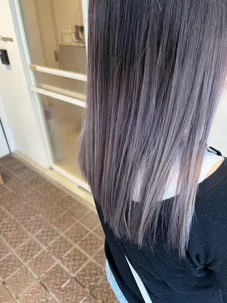 セミロング カラー 艶髪ブリーチ/レイヤ ー/竹本幸希のヘアスタイル