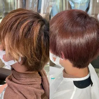 ショート カラー 学割 悟 韓国風艶髪縮毛矯正のヘアスタイル