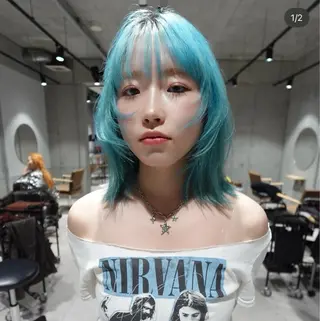 ショート LUCCI所属・udaハイトーン /ボブ/レイヤーのヘアスタイル