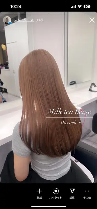 ロング カラー パーマ ヘアアレンジ メンズ キッズ ブリーチなしカラー/ ブラウン/レイヤーのヘアスタイル