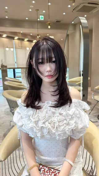 セミロング 韓国ヘア/ベージュ カラー/髪質改善/涼のヘアスタイル