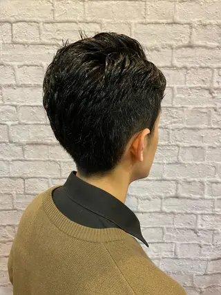 ショート カラー パーマ ヘアアレンジ メンズ 💈メンズ特化 副店長松浦一聖💈のヘアスタイル