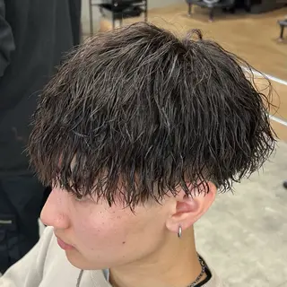 ショート パーマ メンズ メンズパーマ/波巻き 新潟/万代/夏芽🎀のヘアスタイル