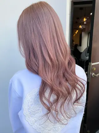 ロング カラー パーマ ヘアアレンジ メンズ キッズ 艶ピンク*ヘアセット 🌙shioriのヘアスタイル