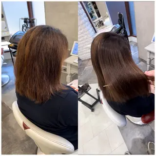 ミディアム 髪質改善【新宮】石川 周併ブリーチ毛OKのヘアスタイル