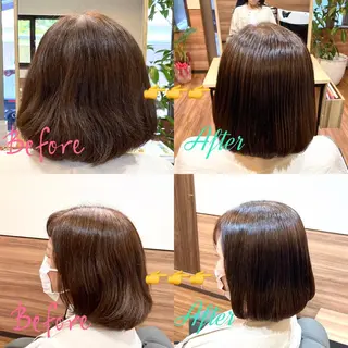 ミディアム カラー パーマ Annon プライベートサロンのヘアスタイル