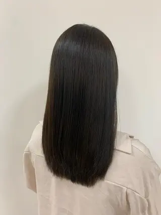 セミロング カラー 顔まわりカット✄ ベージュカラー🧸のヘアスタイル