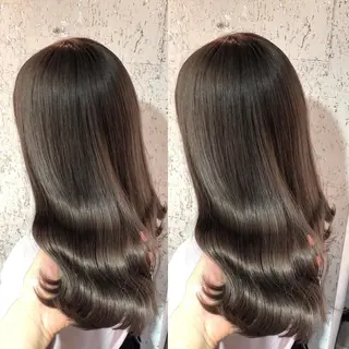 ミディアム カラー 縮毛/レイヤー 韓国/橋口のヘアスタイル