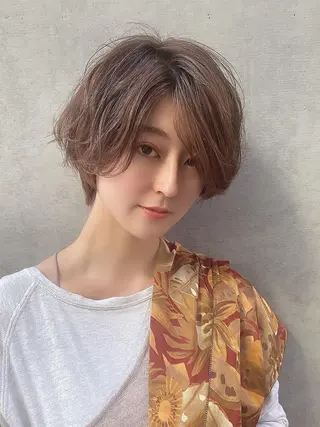 ショート カラー パーマ 仙台Ｉ韓国レイヤー Ｉ髪質改善Ｉ伊藤拓海のヘアスタイル
