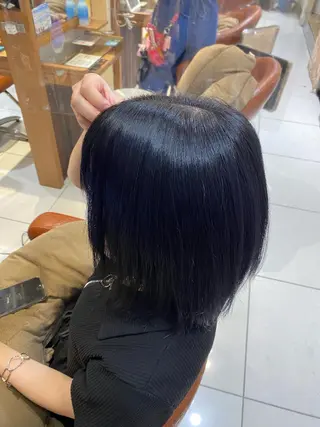 セミロング カラー シャドウパーマ 石見のヘアスタイル