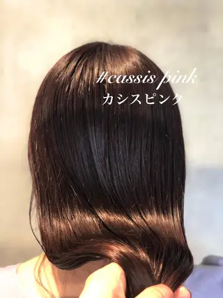 セミロング カラー 縮毛矯正　野口 恵のヘアスタイル