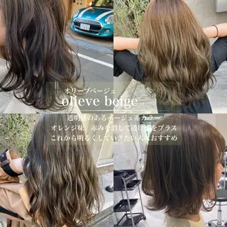 カラー 赤み消し韓国ヘア レイヤー縮毛🤍渡邉のヘアスタイル