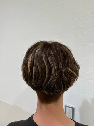 カラー パーマ メンズ 🌼丸みボブ🌼 ショート　柏木結太のヘアスタイル