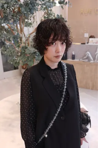 ミディアム パーマ 小川 光のヘアスタイル