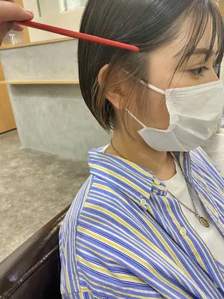 ショート カラー 森貴裕/ベージュ/ パーマ/オリーブのヘアスタイル