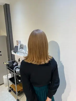 ミディアム カラー 縮毛矯正とレイヤー カット/杉村凜汰郎のヘアスタイル