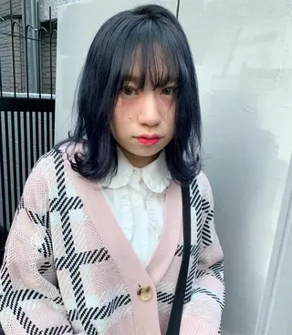 ミディアム カラー ピンクベージュ/新潟 万代/高橋桃葉🍑のヘアスタイル