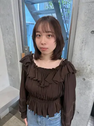 ミディアム カラー 誰より丁寧なカット/ 小林輝/レイヤーのヘアスタイル