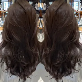 セミロング カラー 映える顔まわり/前髪 特化 💗 ユキマのヘアスタイル