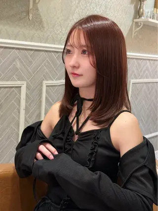 ミディアム rina韓国ヘア 透明感カラーのヘアスタイル