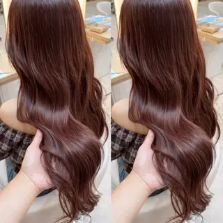 ロング カラー 顔周り🎀 暖色系カラー🎀愛美のヘアスタイル