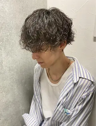 パーマ ヘアアレンジ メンズ 🌷FUKA🌷 まろやかハイトーンのヘアスタイル