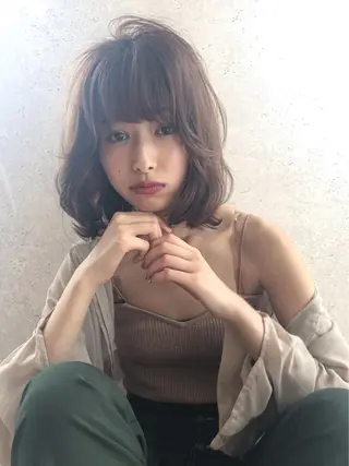 ミディアム カラー 髪質改善/艶髪特化 /柔らかさ/清水翔矢のヘアスタイル