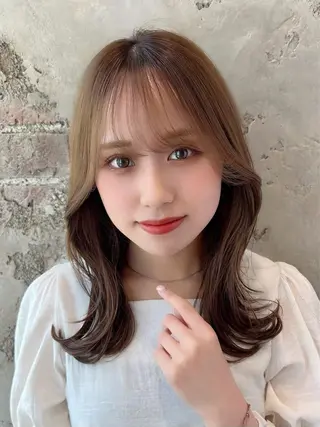 セミロング カラー 🧡くびれヘア/前髪 顔周り🧡久原結衣のヘアスタイル