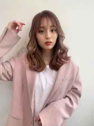 ミディアム カラー 透明感/オリーブ/ グレージュ/YUKAのヘアスタイル