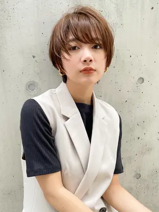 ショート カラー 縮毛/ショート/ ボブ/レイヤー/小原のヘアスタイル