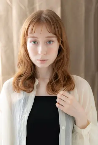 セミロング カラー パーマ カバーヘアブリス上尾店所属・飯田 萌友のヘアスタイル