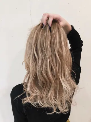 セミロング カラー パーマ ヘアアレンジ 【ツヤ髪美容師】 ツダケイスケのヘアスタイル