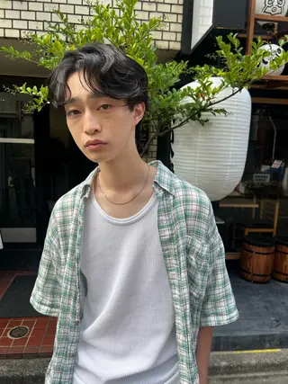 パーマ メンズ nishido ハイライト/海外ヘアのヘアスタイル