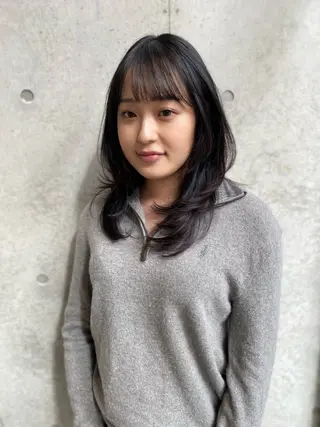 ミディアム レイヤー/柔色 カラー/SAkiのヘアスタイル