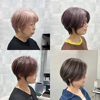 ショート カラー 大人上品な白髪ぼかし ☆【TAKASHI】のヘアスタイル