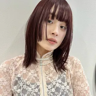 ミディアム カラー 🍊暖色×顔周り 🍊cocoroのヘアスタイル