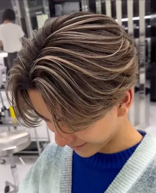 ショート カラー メンズ メンズ特化/パーマ 短髪パーマ/来星のヘアスタイル