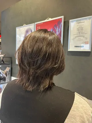 ショート ボブパーマ/レイヤー カット/KINAMIのヘアスタイル