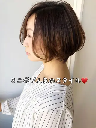 ショート カラー ボブ、縮毛矯正👑 心斎橋/高城涼也のヘアスタイル