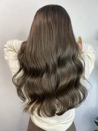 ロング カラー パーマ ヘアアレンジ メンズ キッズ ネイル マツエク・マツパ アイブロウ 韓国風×透明感カラー 髪質改善オタベシンヤのヘアスタイル