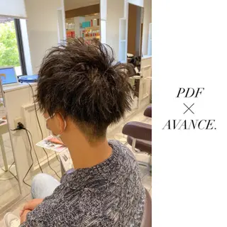 ミディアム パーマ メンズ AVANCE.難波 店長 松元のヘアスタイル