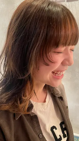 ミディアム 🍒serika 暖色カラー 🍒のヘアスタイル