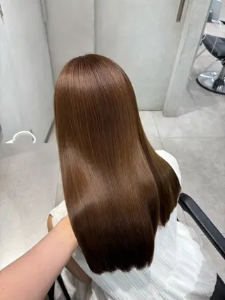 セミロング カラー emi 韓国ワンホンヘアのヘアスタイル