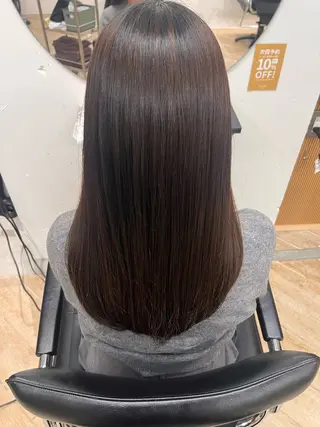 セミロング パーマ パーマ/縮毛矯正 /韓国風/佐藤里咲のヘアスタイル