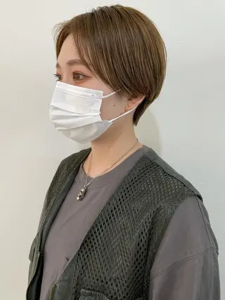 ショート カラー パーマ ヘアアレンジ メンズ キッズ ネイル マツエク・マツパ パーマ/透明感カラー /ボブ/吉田一生のヘアスタイル