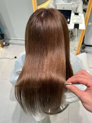 ロング 福岡縮毛矯正✨️ ストレート 向井和輝のヘアスタイル